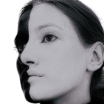 Woman with Black and White Makeup