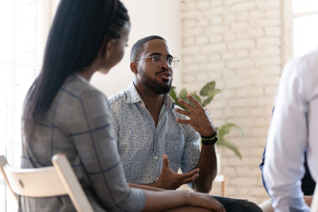 peer support group session at inpatient rehab in Philadelphia