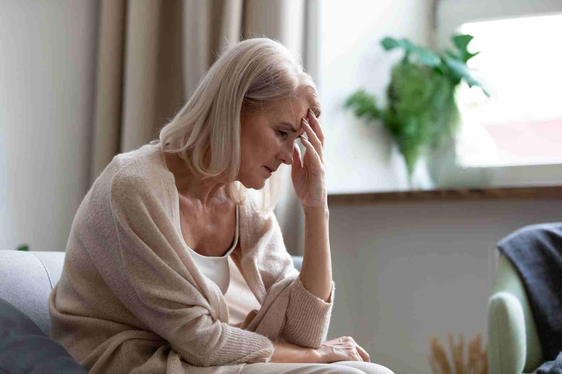 Woman experiencing emotional distress associated with treatment-resistant depression